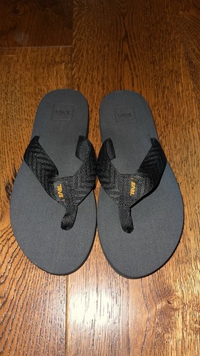 Teva Black Mush Cushioned Comfort Outdoor Slip On Flip Flops Sandals Size 7