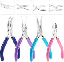 Jewelry Pliers, 4Pcs Jewelry Making Tools Kit with Needle Nose Pliers/Chain Nos