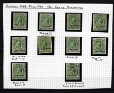 ÎLES MALOUINES 1918 -21 KGV 1/2d OVPT WAR variantes MLH / OCCASION (667)