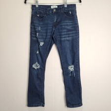 Ring of Fire Boys Sz 10 Blue Distressed Slim Denim Jeans
