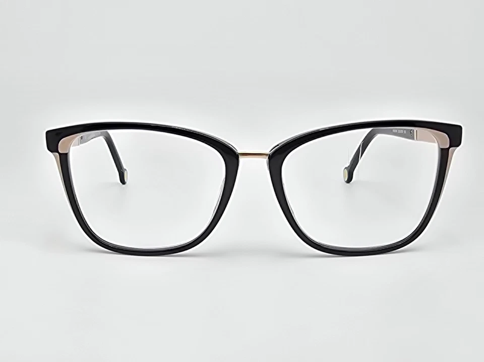 Carolina Herrera VHE891K Col.0700 Black Beige Cat Eye Eyeglasses Frame w/ Case - Image 2 of 4