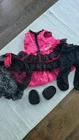 Vintage Cabbage Patch Kids Spanish Dress, Black T-strap Shoes Black Tights Veil