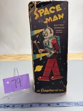 Untested Vintage Cragstan Toys 1950’s Spaceman With Box/purple 79