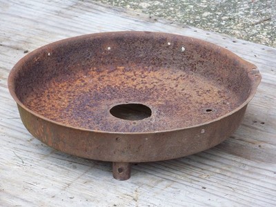 Antique Vintage Champion Blacksmith Forge 3-Leg Steel Pan- no blower, no tools