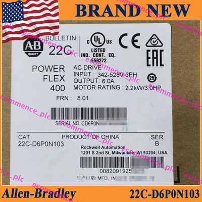 NEW PLC 22C-D6P0N103 PowerFlex 400 - 2.2 kW (3 HP) AC Drive New