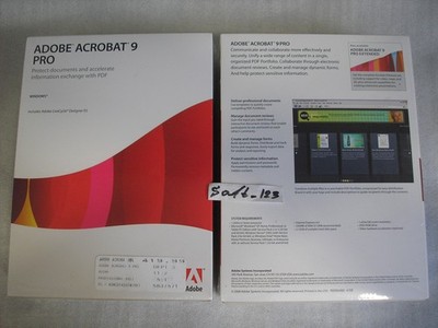 Adobe Acrobat  9 Pro for Windows PC Liceensed for 2 PCs  =BRAND NEW SEALED BOX=
