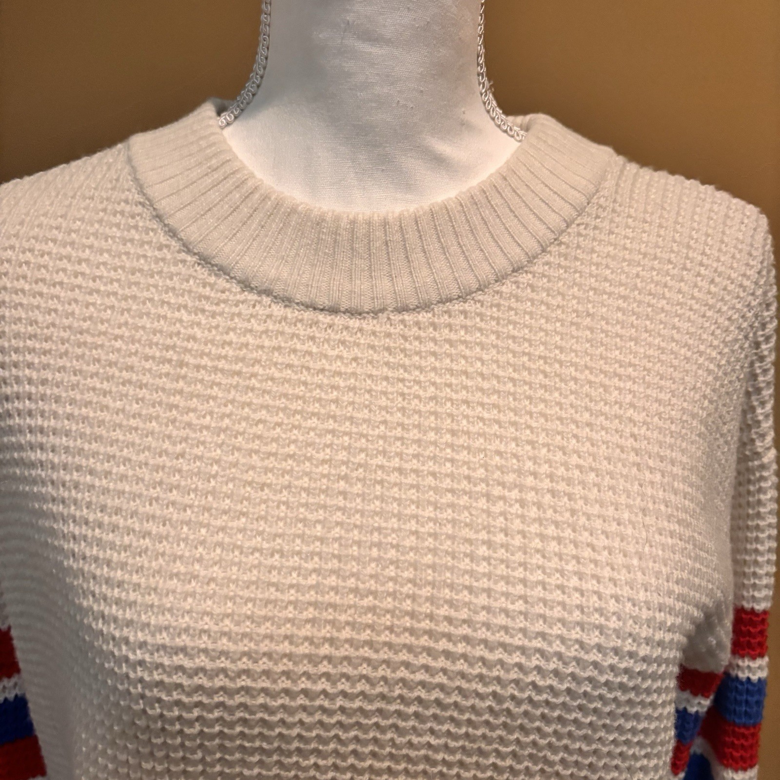 Faherty Throwback Crew Wisp Waffle Sweater Cream … - image 5