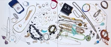 HUGE 2.2 lbs Untested Unsearched Jewelry Lot S925 Rings ‘14k’ Mark Chain & More!
