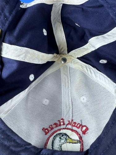 Retro Duck Head embroidered logo strap-back hat cap adult NAVY OSFA outdoors VTG - Picture 11 of 11