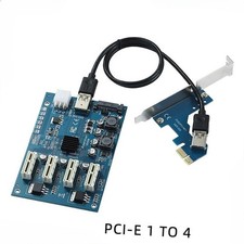 PCIe X1 To 4-Port PCIe X16 Slot Riser Card 1 To 4 PCI Express Extension Board