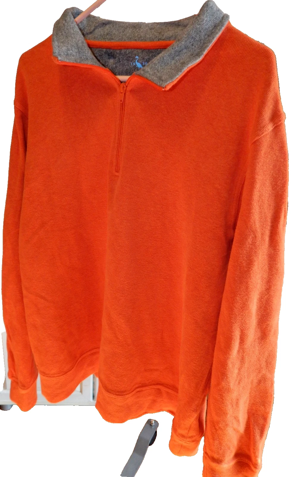Mens Tailorbyrd Collection orange quarter zip pullover jacket size XL X-large