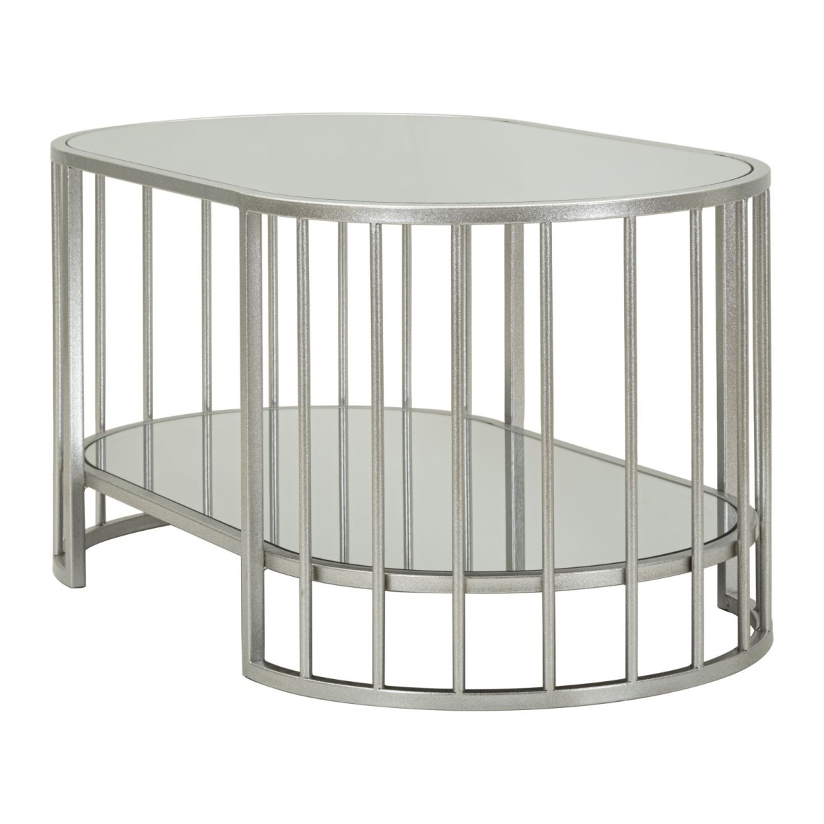 Table basse miroir argent Smire 90cm pour salon chic - 3