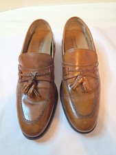 Johnston  Murphy Mens Size 9 M Brown Loafers With Tassels Stratton Style