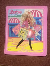 Vintage Mattel Barbie Pink Carrying Case Vinyl 1989 Doll Fashion Wardrobe Trunk