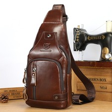 LEBULLBRO Genuine Leather Chest bag Sling Backpack Crossbody Bag Shoulder Bag NN