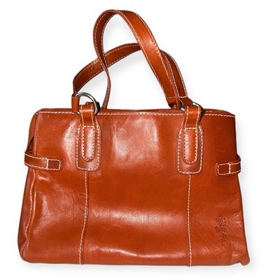 Green by Tony Perotti Brown Satchel women s leather Bag Zip Structured