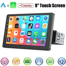 9" Single Din Car Radio Stereo Touch Screen MP5 CarPlay Android Auto AUX USB TF