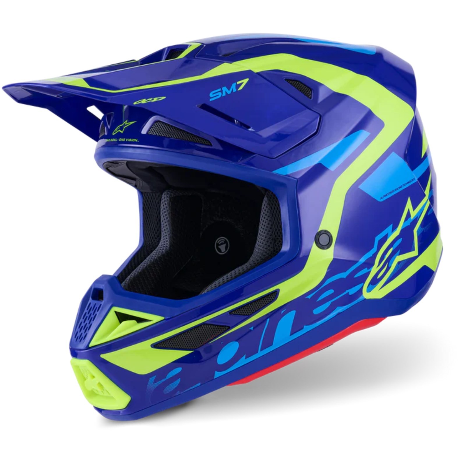 Alpinestars Unisex Blau/Mehrfarbig/Gelb Motorradhelm, Helmet Sm7 Deed Blue (L, 59 - 60 Cm) - Bild 2