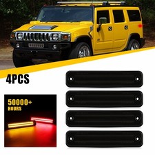 4Pcs 2-Row LED Side Marker Turn Lights For 2003-2009 Hummer H2 Front&Rear Fender