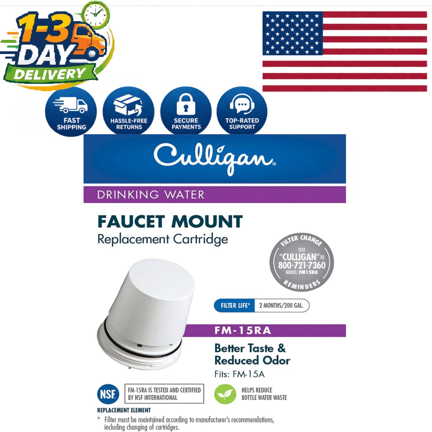 Culligan FM-15RA Filter Cartridge - Removes Lead & Sediment 