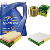 Inspektionspaket 5L Mannol Classic 10W-40 FüR VW Polo 1.2 12V Seat Ibiza III