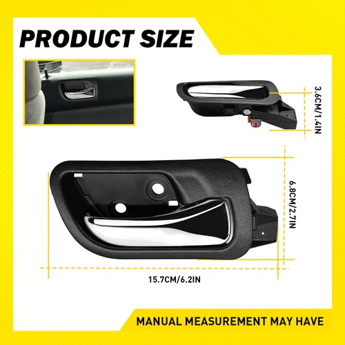 2PCS Rear Door Interior Handles Side Left&Right for 2003-2007 Honda Accord Sedan - Picture 4 of 12