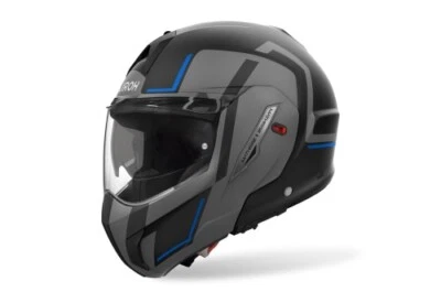 Flip Up Helm Schutzhelm Crosshelm Motorradhelm AIROH Mathisse 2 Genius Grau Blau - Bild 1 von 3