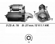 Genuine WAI Starter Motor for Ford Focus 1.6 Litre 99 BHP (09/2004-03/2012)