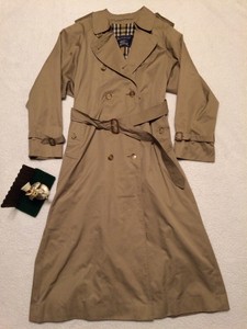 Details About Burberry Women Vintage Trench Coat With Usa Size 10 Xx Long Beige Nice