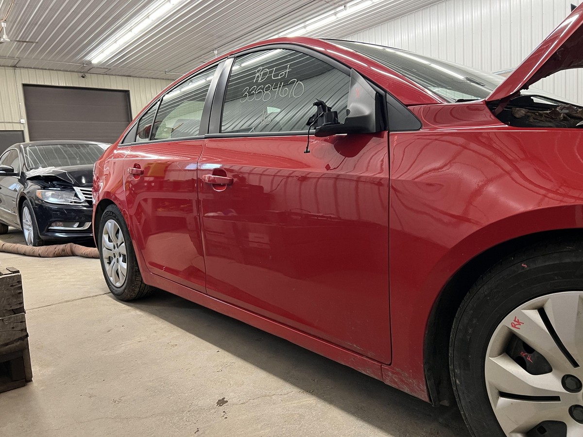 2012-2016 CHEVY CRUZE RIGHT PASSENGER FRONT DOOR RED HOT PAINT
