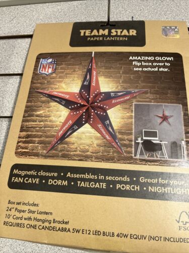 Linterna de papel estrella de los New England Patriots Team NFL fútbol americano bonito regalo de decoración - Imagen 1 de 2