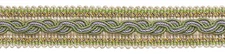 Lilac Ivory Green 1.25" Brush Fringe Trim Winter Lilac [By The Yard]
