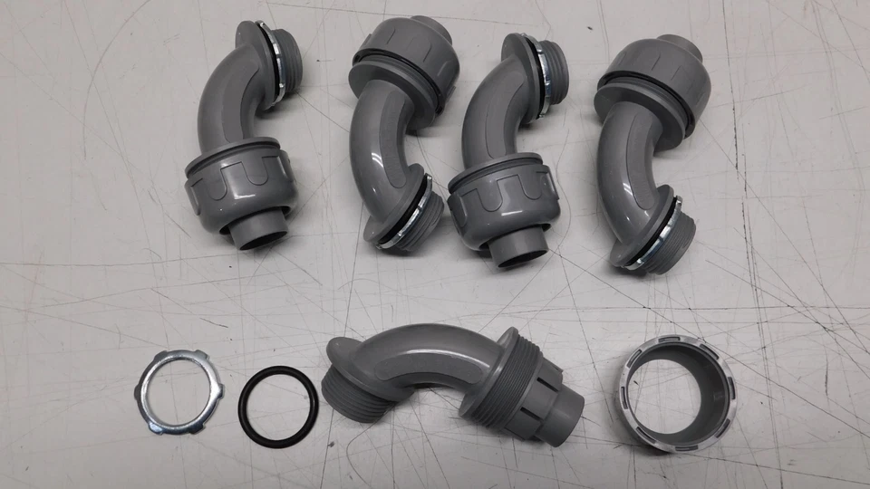 (5) Morris 21825, 1" 90 PVC Liquid Tite Tight Fitting Flex Elbow