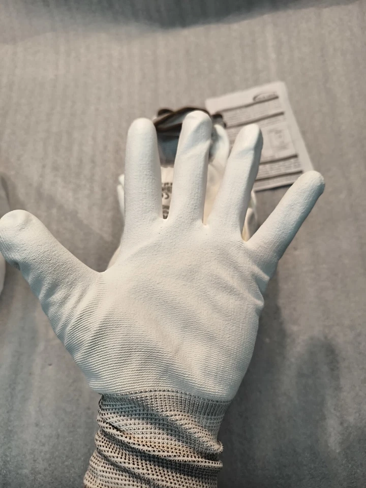 10 Paar Weiße Arbeitshandschuhe Mechaniker Montagehandschuh PU-Schicht Gr.10/XXL - Bild 2 von 4