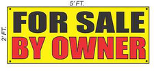 FOR SALE BY OWNER Banner Sign Yellow with Red  Black