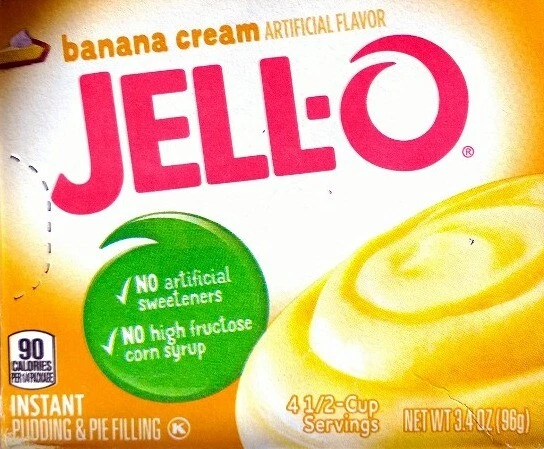 Jell O Instant Pudding Pie Filling Banana Cream 3.4 Ounce