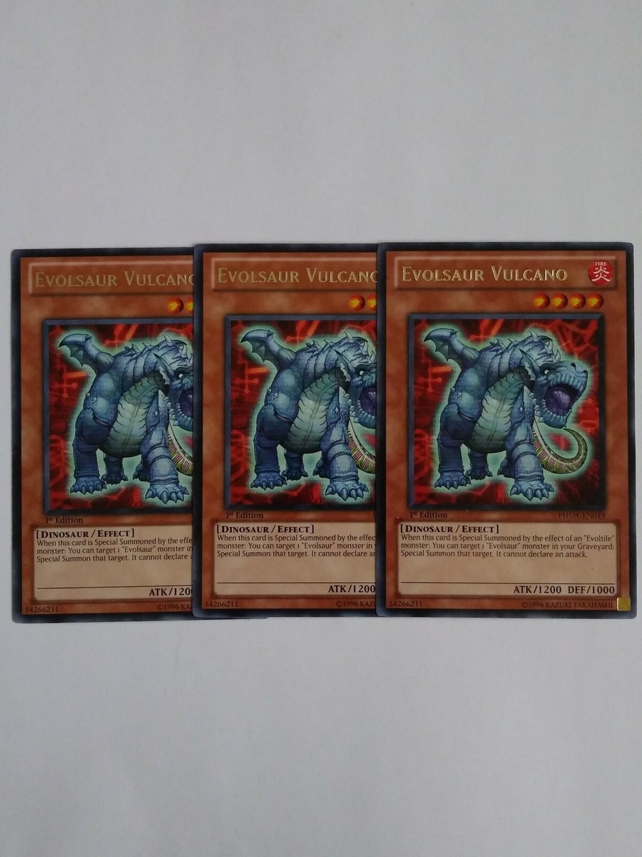 EVOLSAUR VULCANO-x3 Silver Rare, Konami Yugioh Effect Monster  Cards-PHSW-EN019
