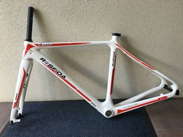 R+SFIDA Arrow DISC Full Carbon Disc Road Frame Set 510mm White/Red