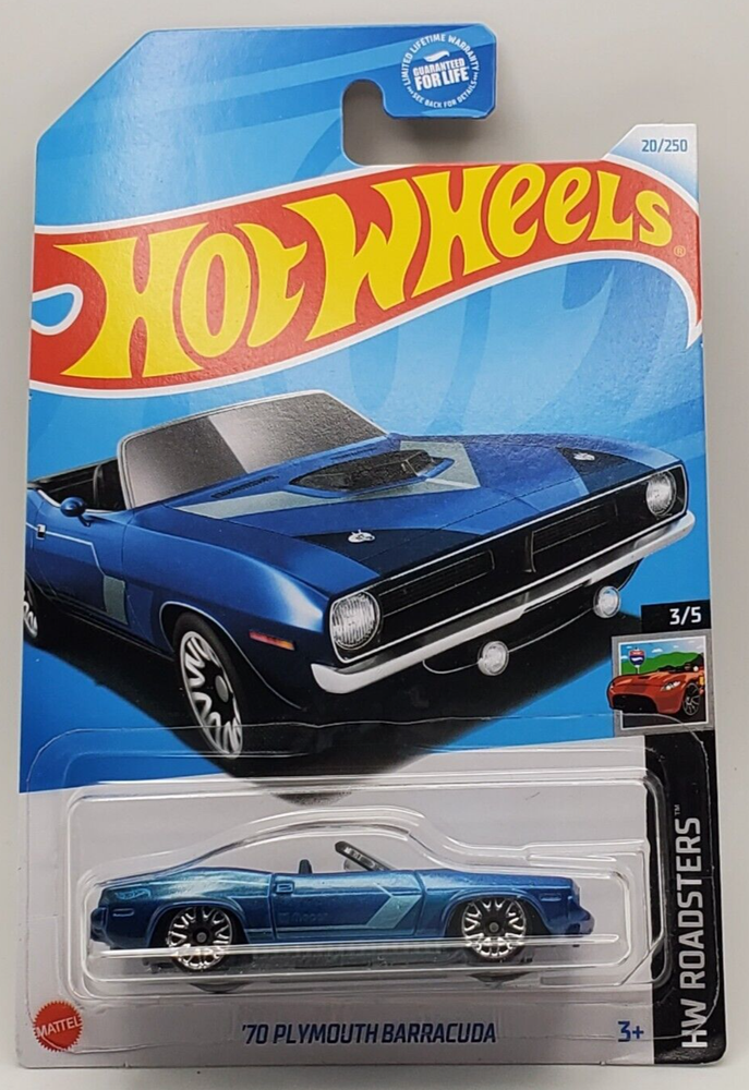 2024 Hot Wheels Blue 70 Plymouth Barracuda HW Roadsters #20