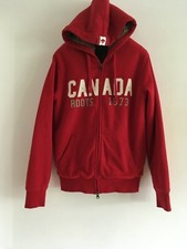 Canada Roots Ladies Red Hooded Thick Jacket Size Xxs