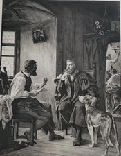 ALBERT DURER (Albrecht Dürer) VISITS HANS SACHS Richard Gross Photogravure 1894