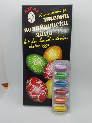 6 Farben Färben Farbe + Stift & Wachs für Kunst handgezeichnete Ostereier - Pysanka Bienenwachs