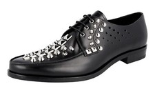 PRADA Rivet Studs Runway Derby Shoes - 2EG256 - Black - NEW