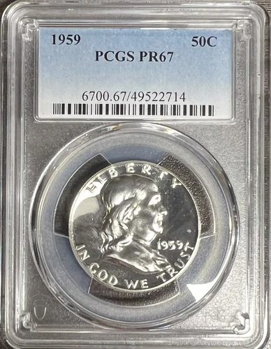 1959 Silver Proof Franklin Half Dollar PCGS PR67