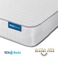 WHITE Quilted Memory Foam Sprung Mattress 3ft Single 4ft 4ft6 Double 5ft King6ft