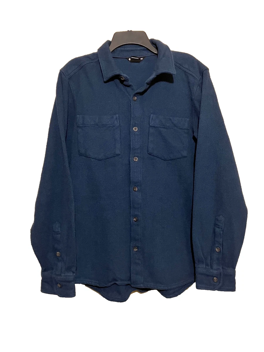 black diamond Men's Project Heavy Flannel in Indigo Blue Sz M