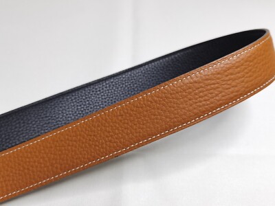 32mm Belt Reversible Leather Luxury Customized Belt Strap Combo Togo Tan/Black
