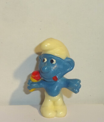 SCHLECKERMAUL SCHLUMPF *matt-blaue Bemalung* E. D. D. S. Schlümpfe 1983 ORIGINAL