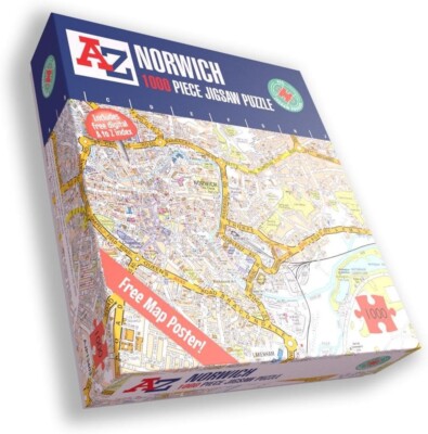 Großbritannien A-Z Karte von Norwich 1000 Teile Puzzle Exklusive Straßenkarte