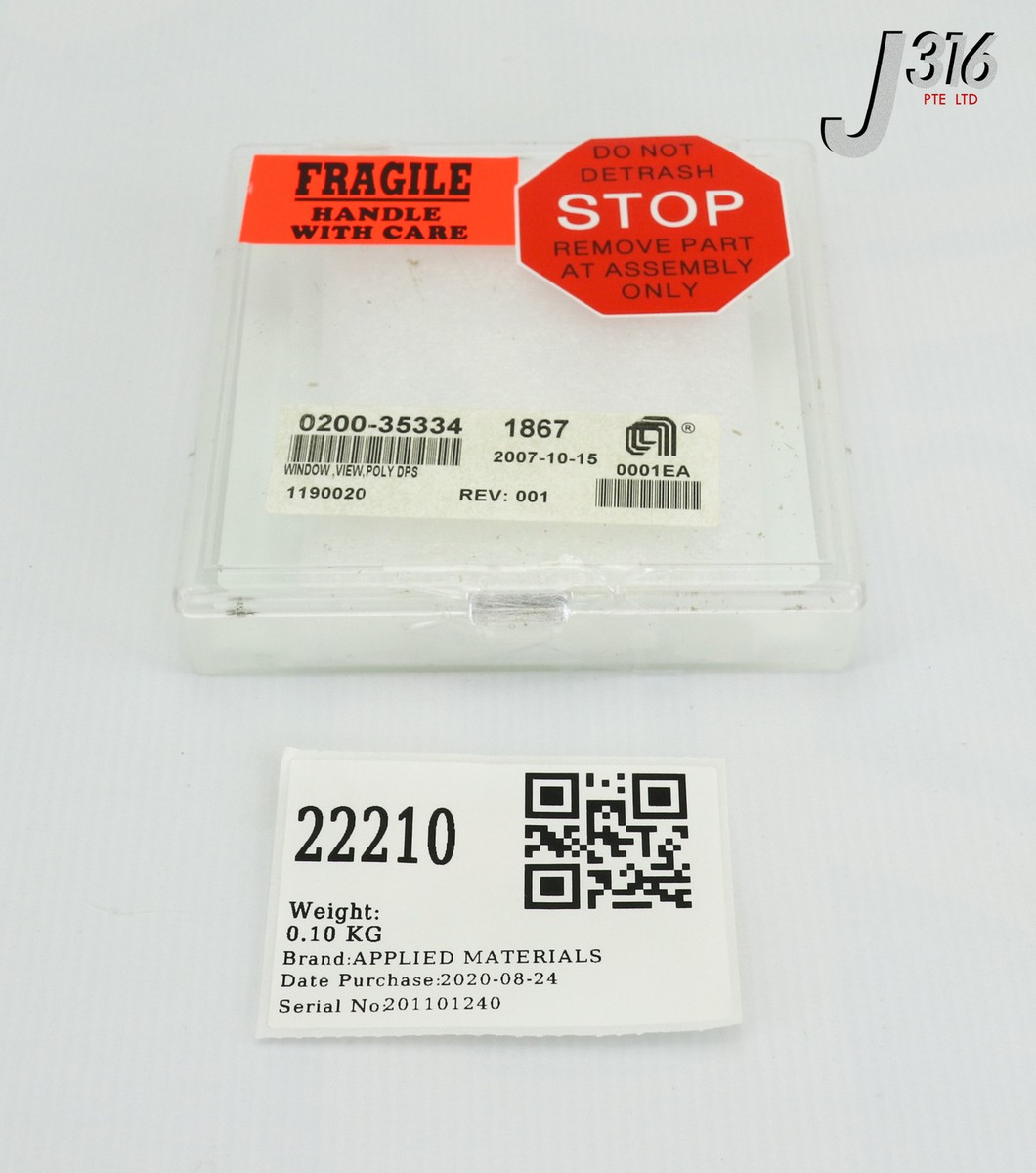 22210 APPLIED MATERIALS WINDOW, VIEW, POLY DPS (NEW) 0200-35334 | eBay